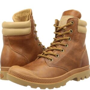 Palladium Brown and Tan Combat Boots